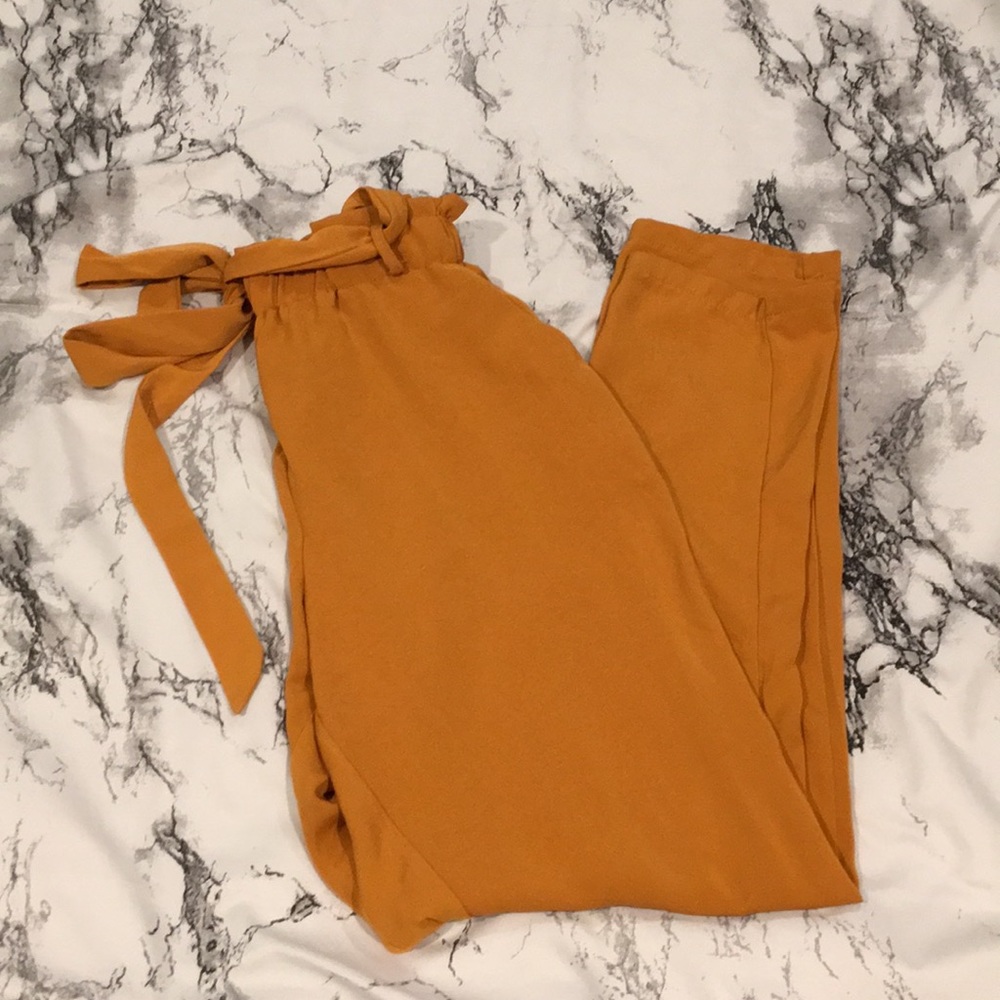 Orange flowy pants